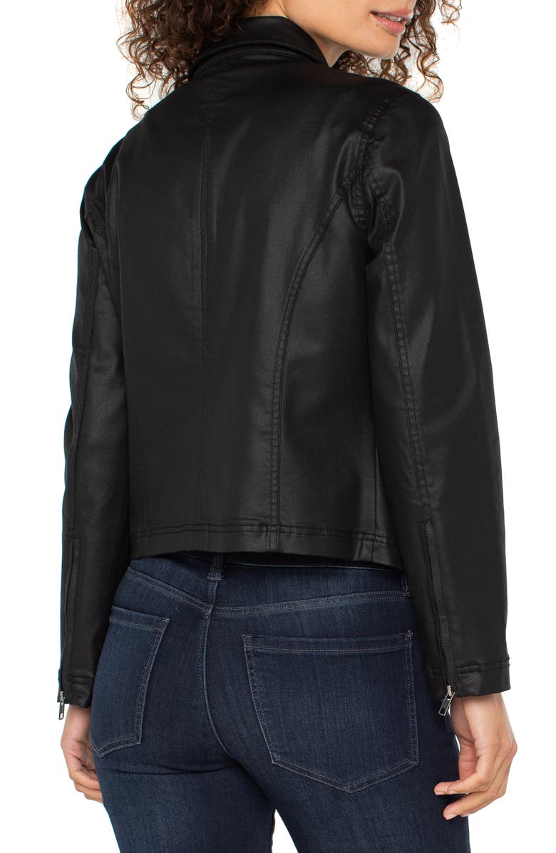 Liverpool Los Angeles '90s Coated Zip Jacket, Alternate, color, Black Coated