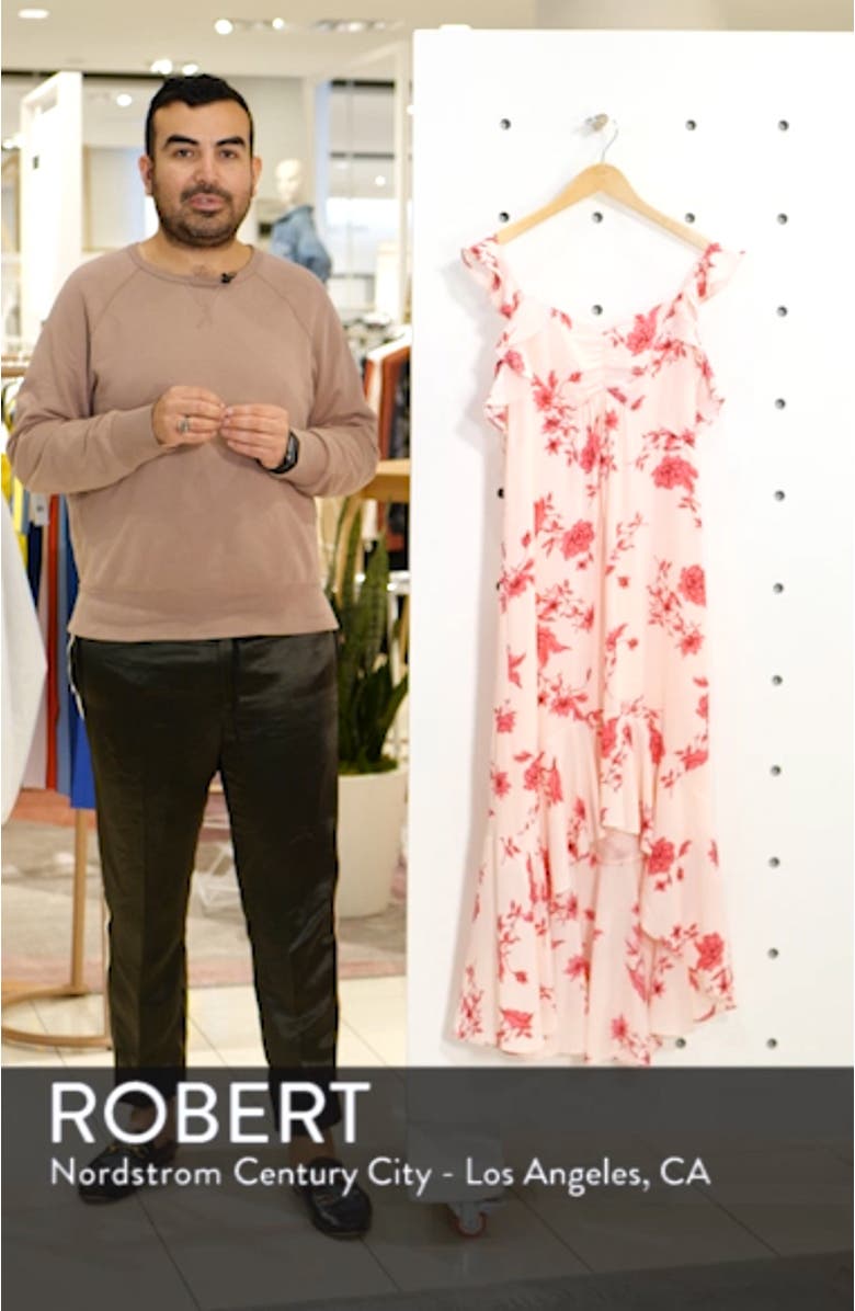 Etched Floral High/Low Midi Dress, sales video thumbnail