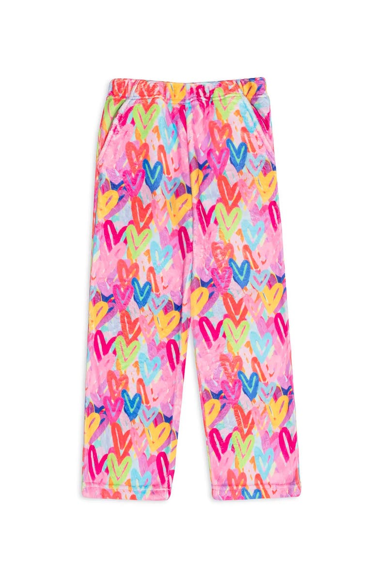 Preppy Goose Plush Graffiti Hearts loungewear pant, Main, color, Multicolor