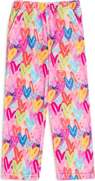 Preppy Goose Plush Graffiti Hearts loungewear pant