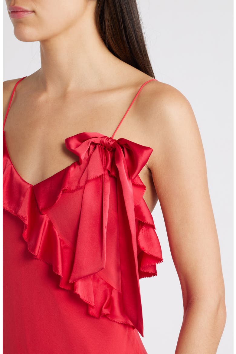 Rialto Ruffle Silk Dress, Alternate, color, RED