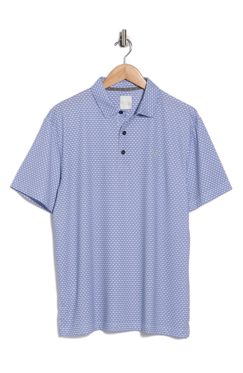 Callaway Gradient Chevron Short Sleeve Polo, Main, color, Peacoat