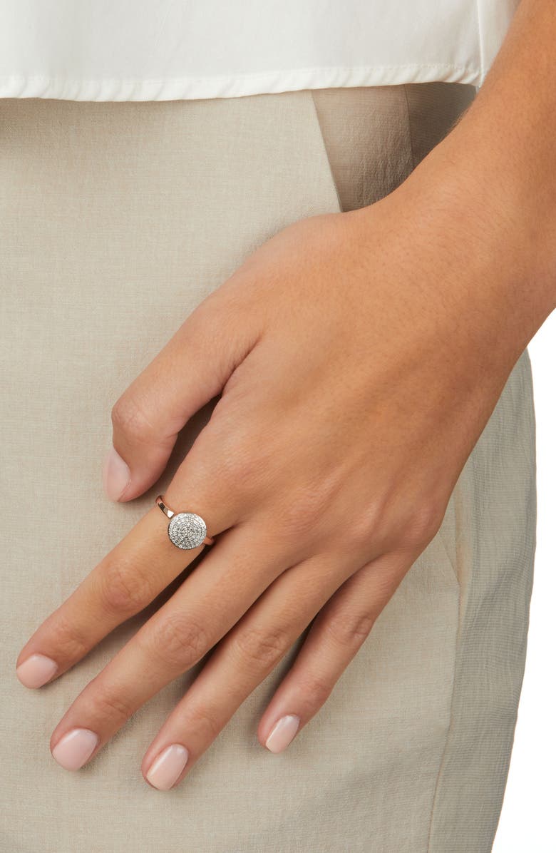 Monica Vinader Fiji Large Diamond Button Stack Ring, Alternate, color, Rose Gold