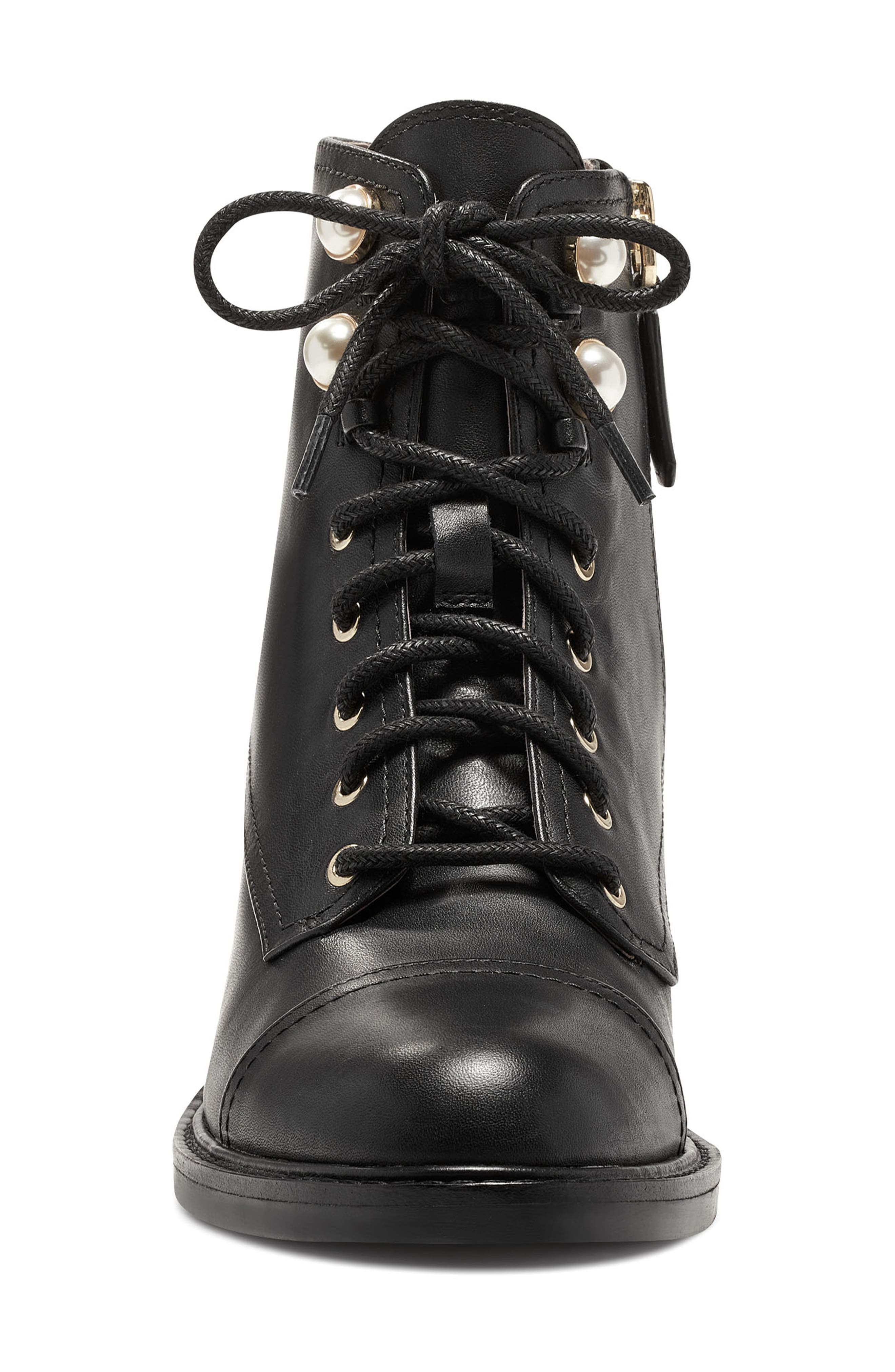 Vesna Stud Combat Boot, Alternate, color, BLACK