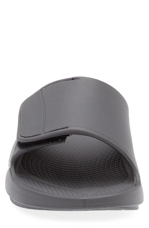 Oofos Gender Inclusive Ooaah Sport Flex Slide Sandal In Gray