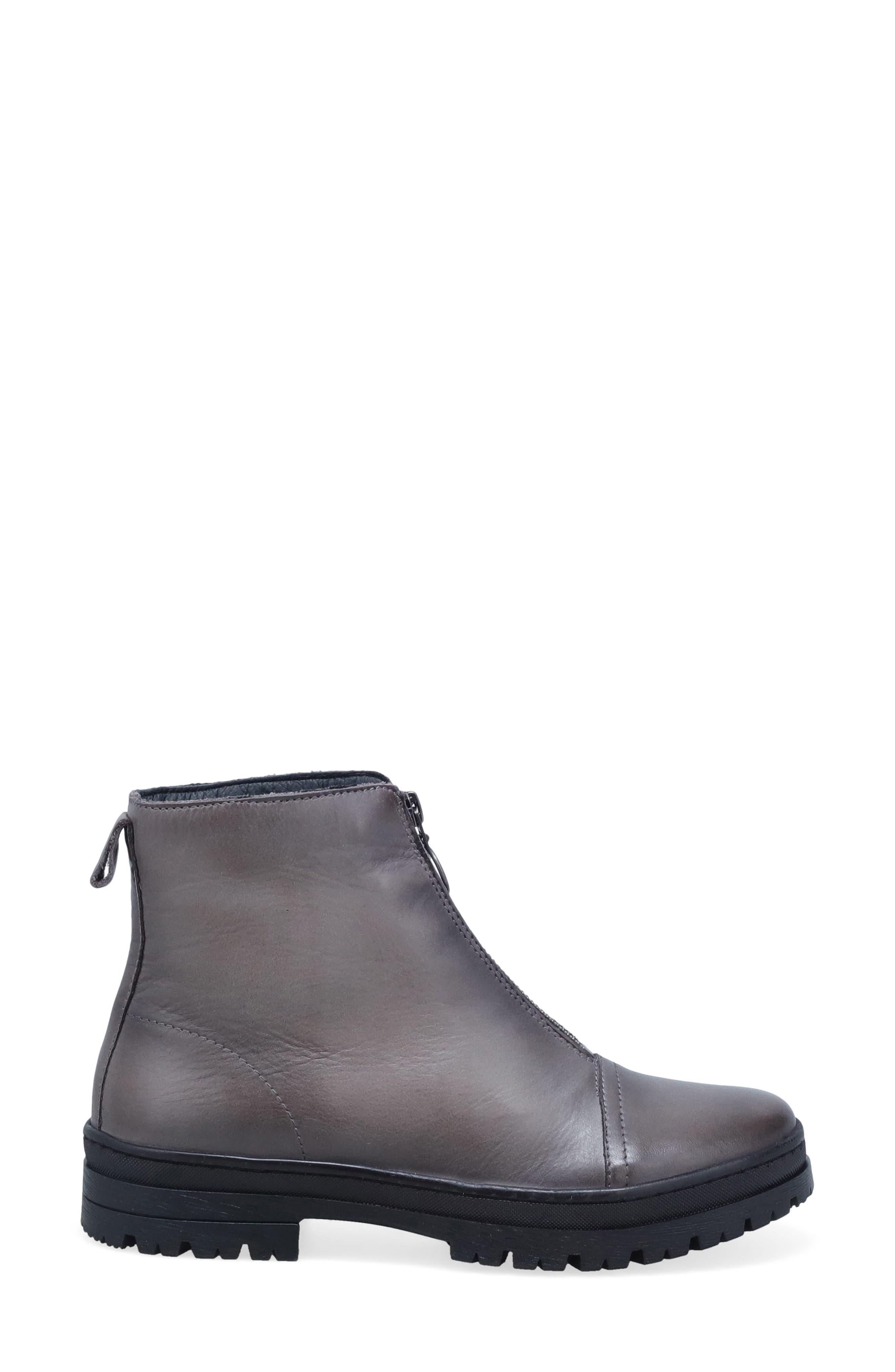 Athena Leather Bootie, Alternate, color, GRAPHITE
