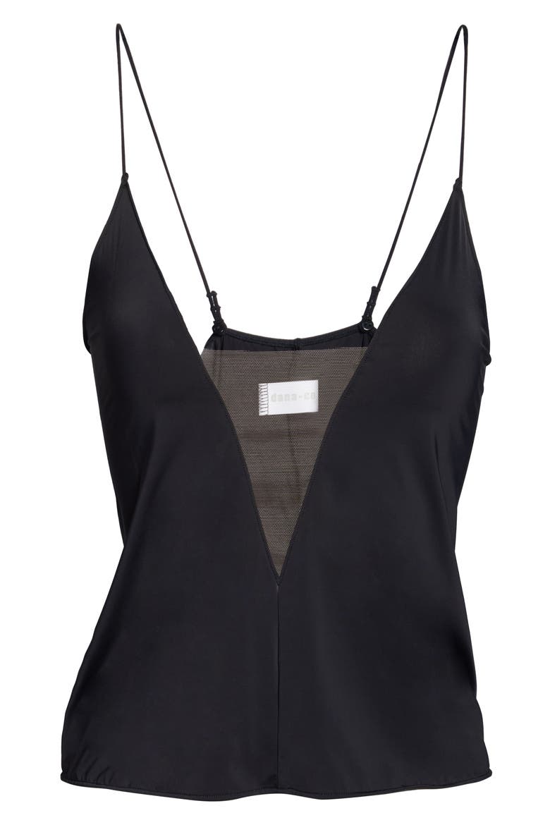Affair Illusion Plunge Camisole, Alternate, color, BLACK/ CAFE