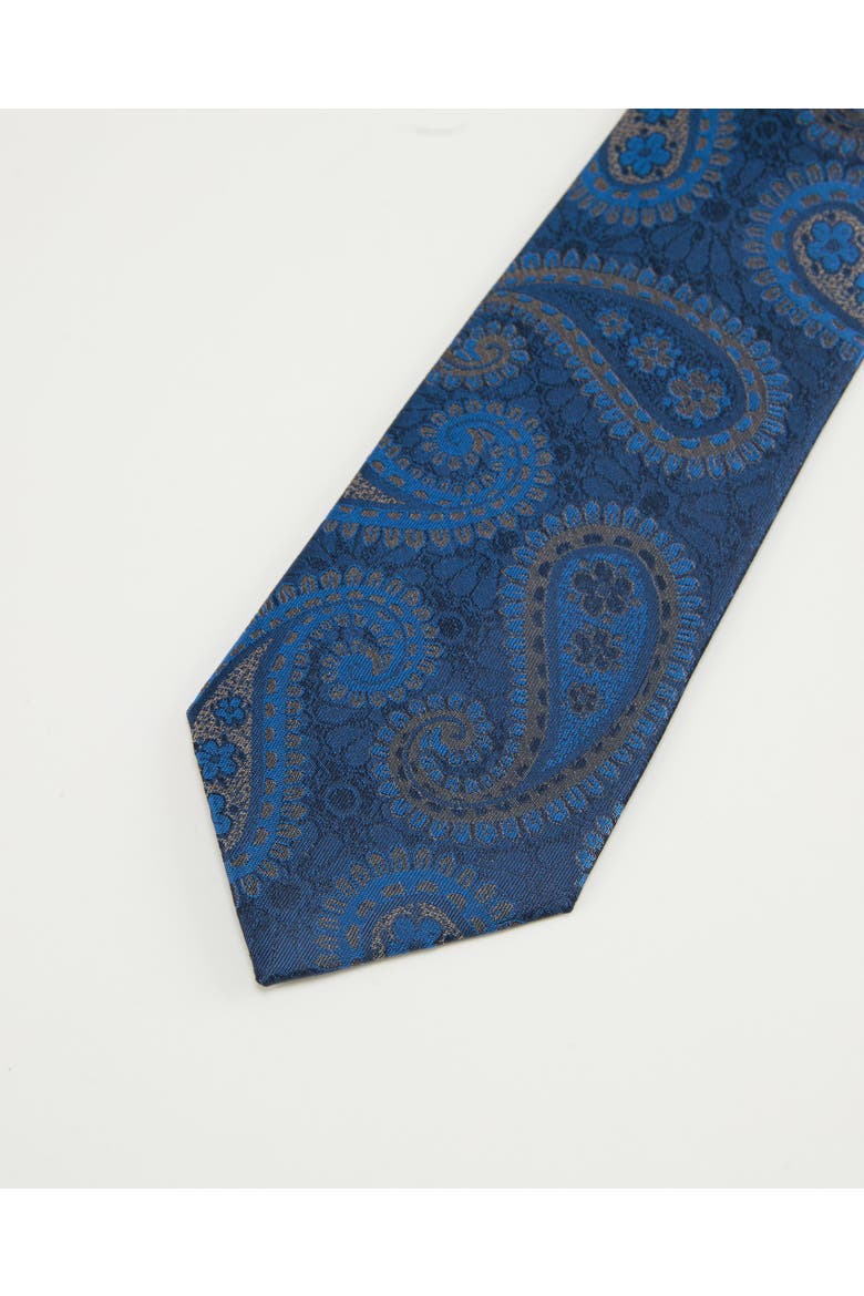Paisley Silk Jacquard Tie, Alternate, color, Midnight Blue