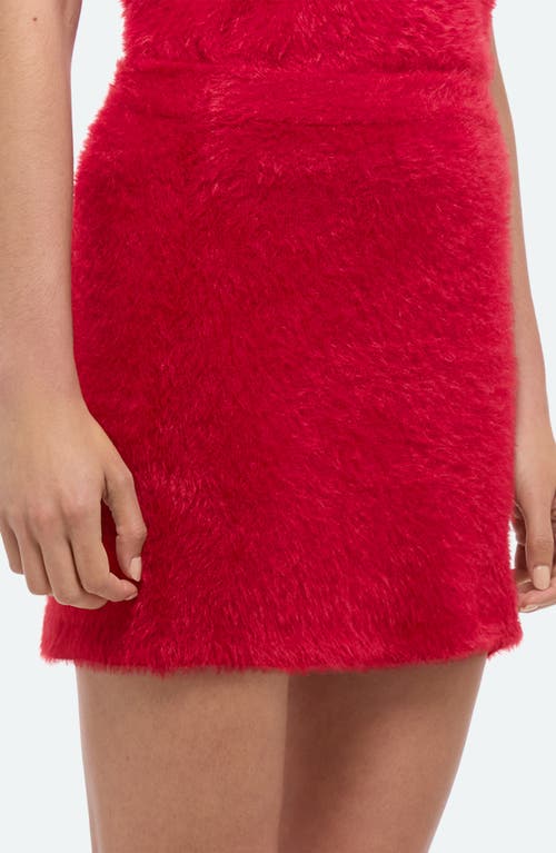 Helmut Lang Eyelash Miniskirt In Red