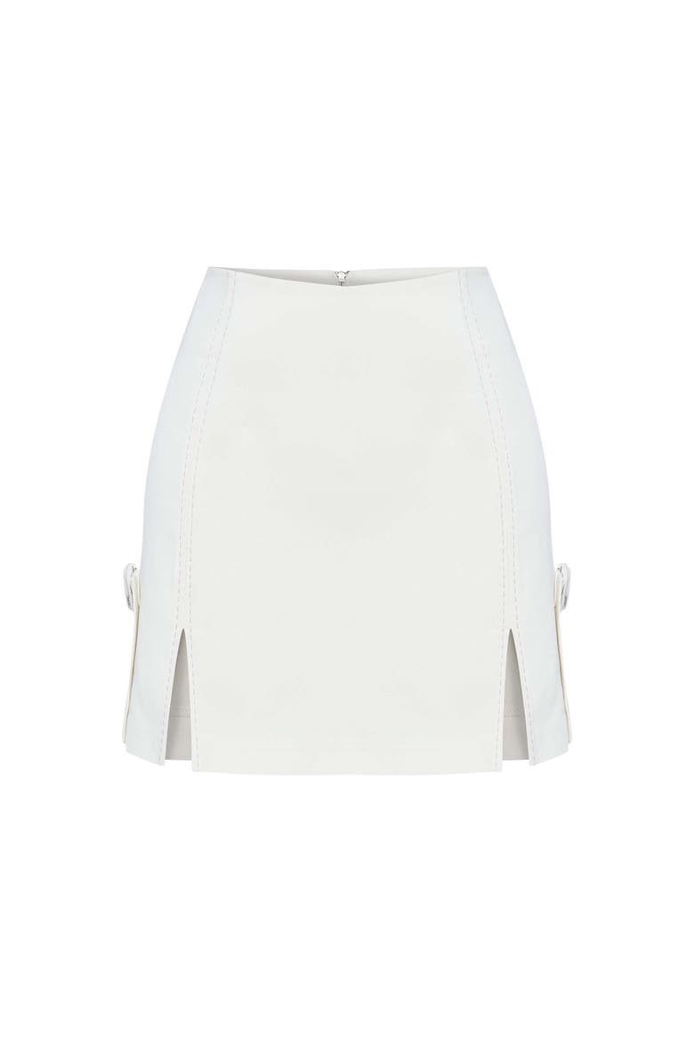 Catalina Denim Mini Skirt, Alternate, color, White