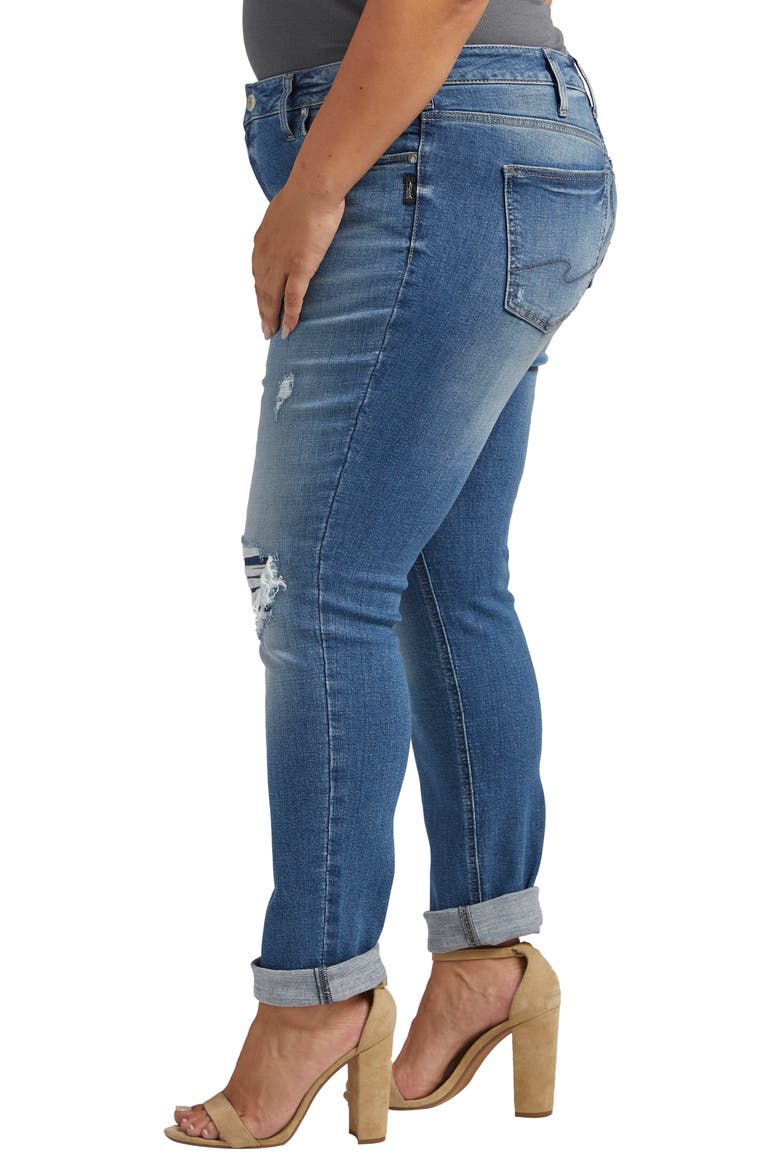 Mid Rise Girlfriend Jeans, Alternate, color, INDIGO