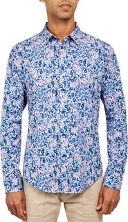 Brooklyn Brigade Slim Fit Floral 4-Way Stretch Performance Long Sleeve Shirt