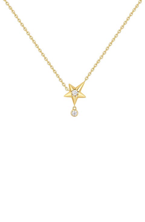 Sparkling Star Drop Necklace