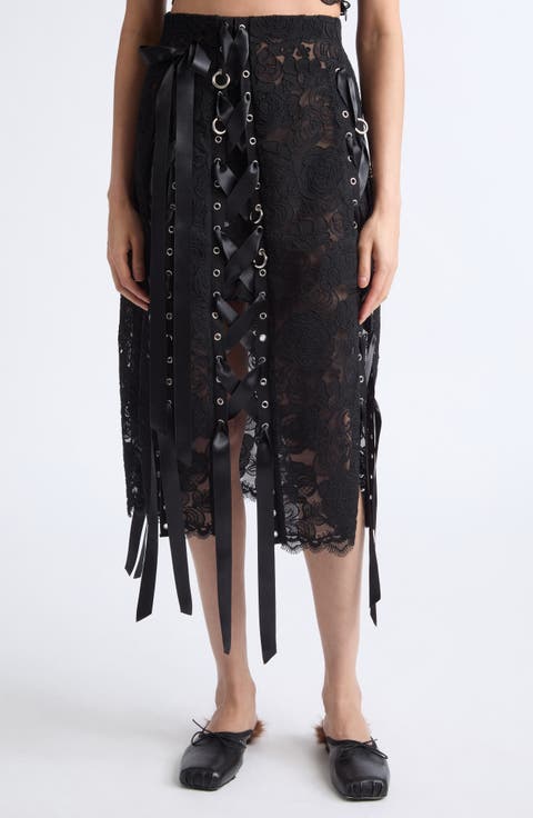Unraveling Ribbon & Ring Lace Skirt