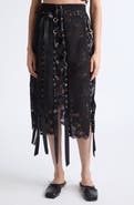 Simone Rocha Unraveling Ribbon & Ring Lace Skirt