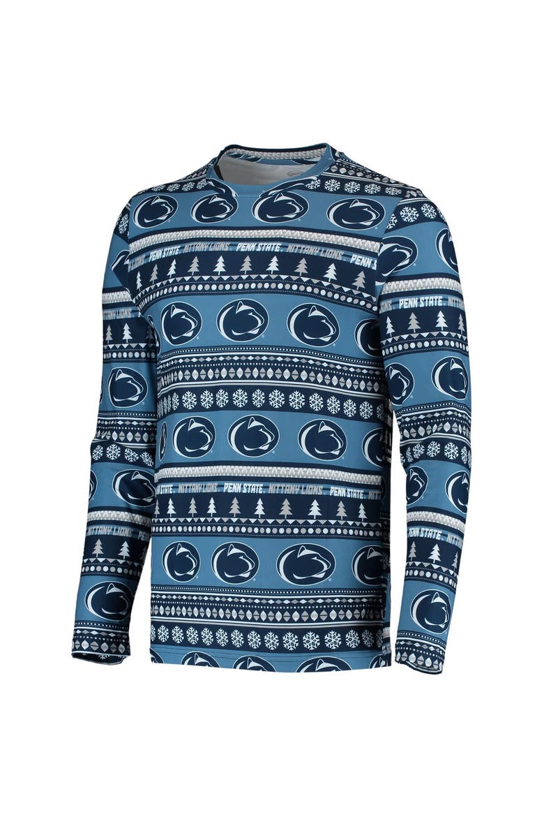 Men's Concepts Sport Navy Penn State Nittany Lions Ugly Sweater Knit Long Sleeve Top and Pant Set, Alternate, color, Navy