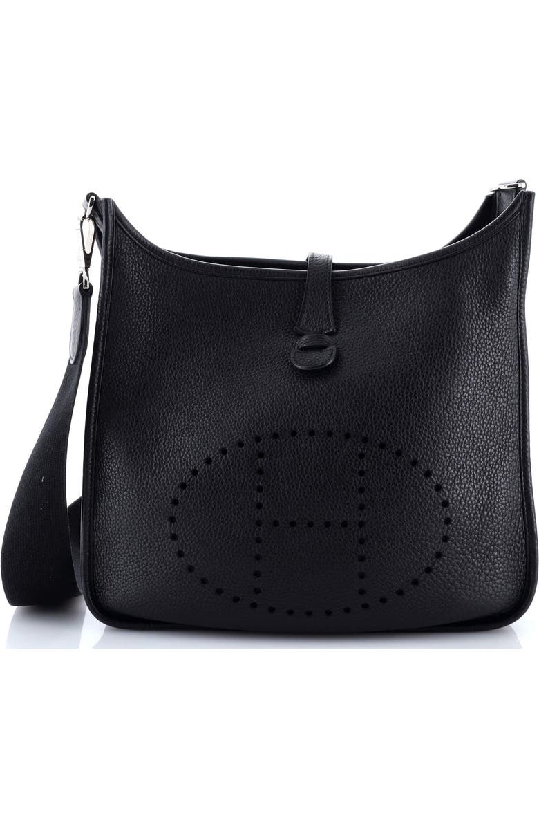 Pre-Owned Hermes Evelyne Bag Gen I Clemence PM, Main, color, Noir