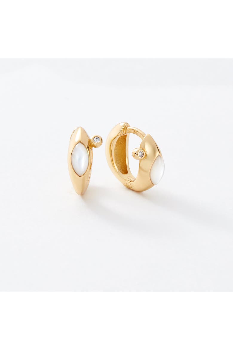 Iris Reversible Gold Huggie Hoops, Alternate, color, Gold