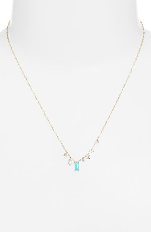 Meira T Turquoise & Diamond Necklace In Yellow