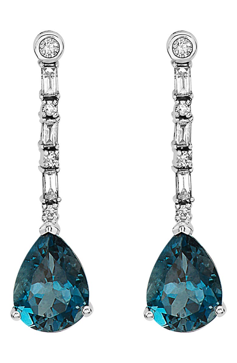 EFFY Diamond & London Blue Topaz Drop Earrings, Alternate, color, 