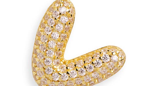 Argento Vivo Sterling Silver Cubic Zirconia Bubble Inital Pendant Necklace In Gold