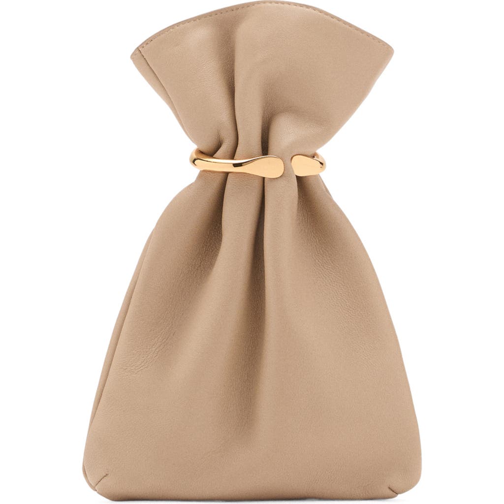 Mango Leather Bucket Bag With Metallic Detail