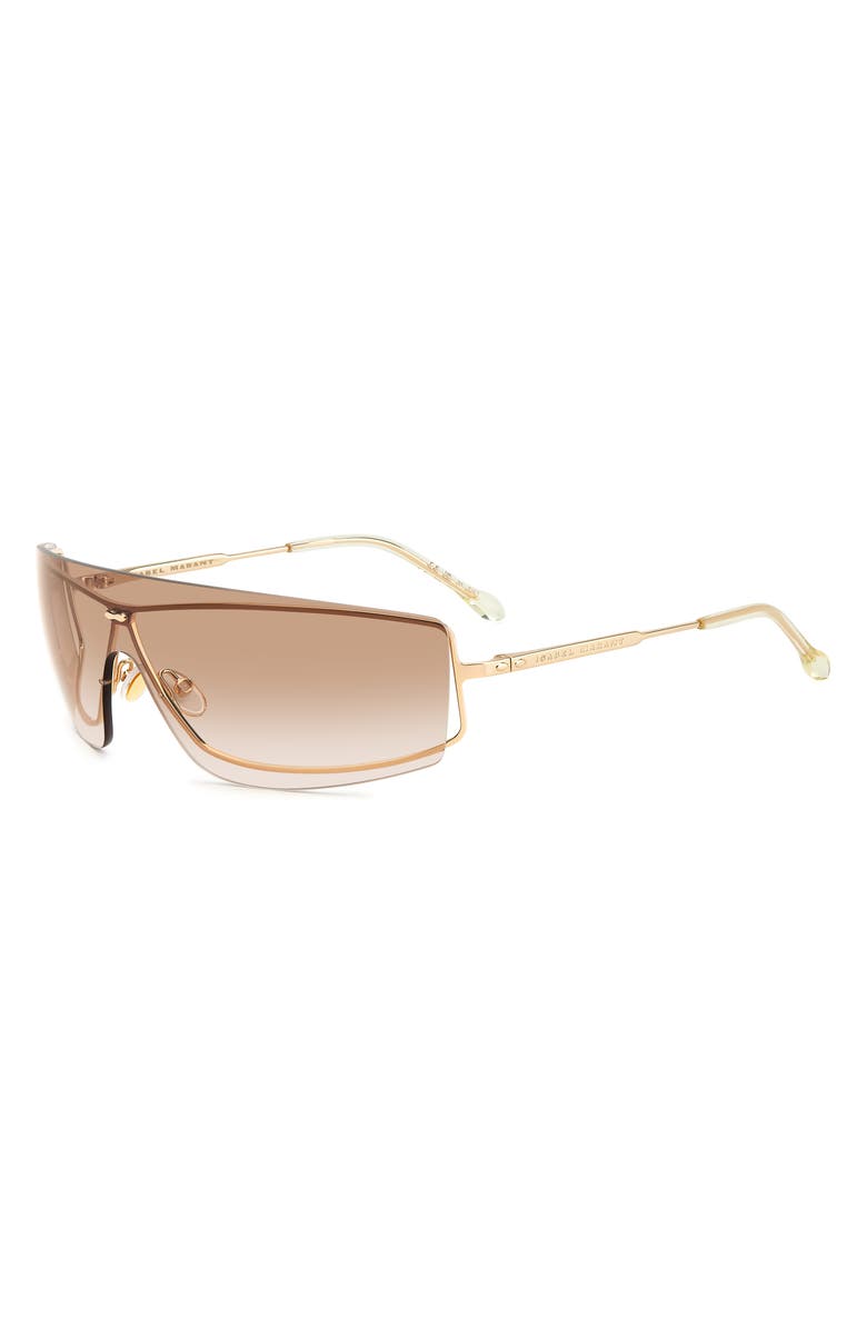 Isabel Marant 99mm Gradient Oversize Shield Sunglasses, Alternate, color, Gold Yellow/ Brown Gradient