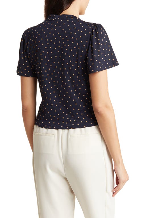 ADRIANNA PAPELL ADRIANNA PAPELL RUCHED TIE FRONT TOP 