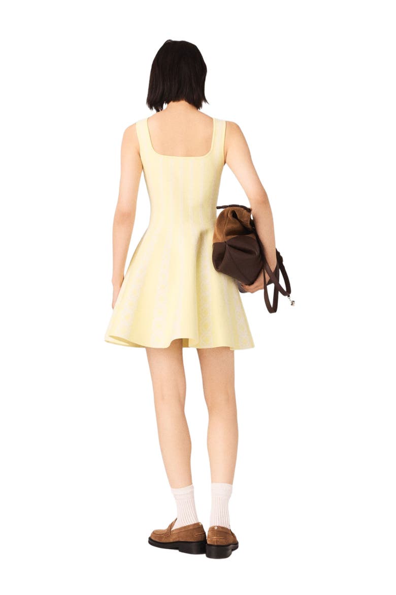 Jacquard knit short dress, Alternate, color, Pale yellow