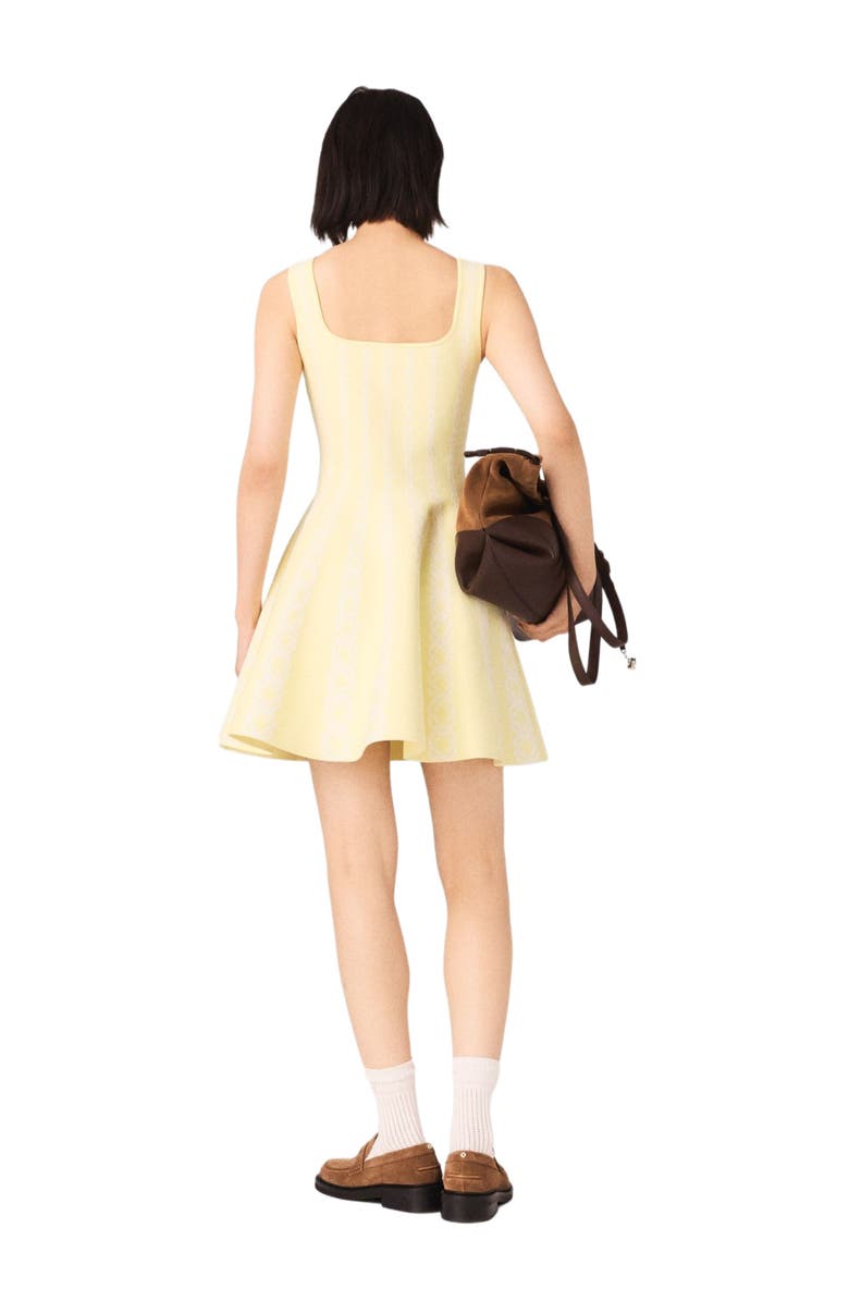 maje Jacquard knit short dress, Alternate, color, Pale Yellow