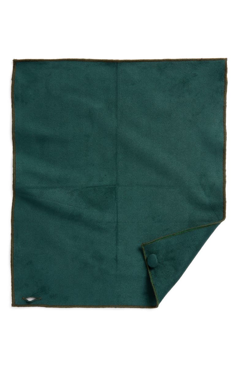 CLIFTON WILSON Green Sueded Cotton Pocket Square, Alternate, color,