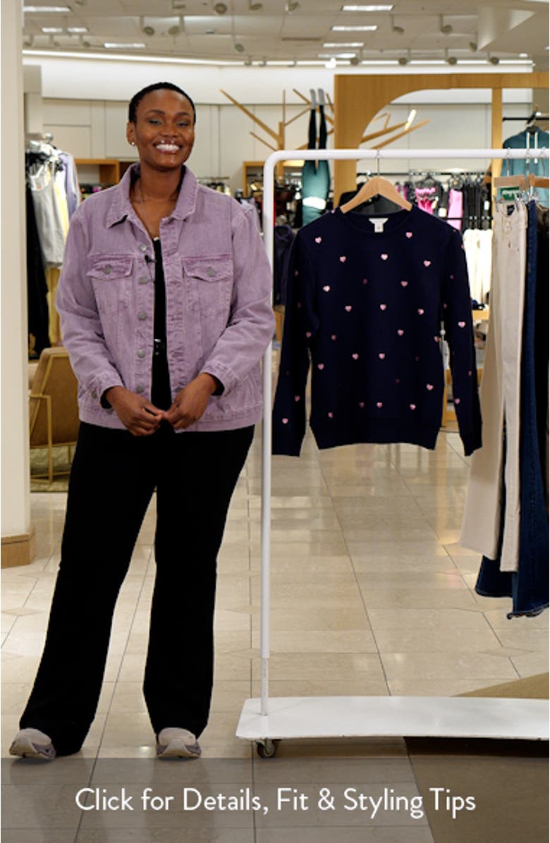 Foil Heart Print Sweatshirt, sales video thumbnail