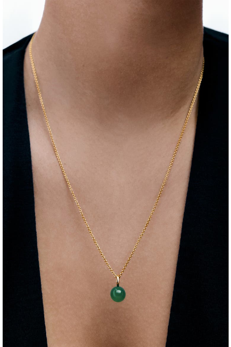 Gemstone Pendant Necklace, Alternate, color, 18CT GOLD VERMEIL / GREEN ONYX