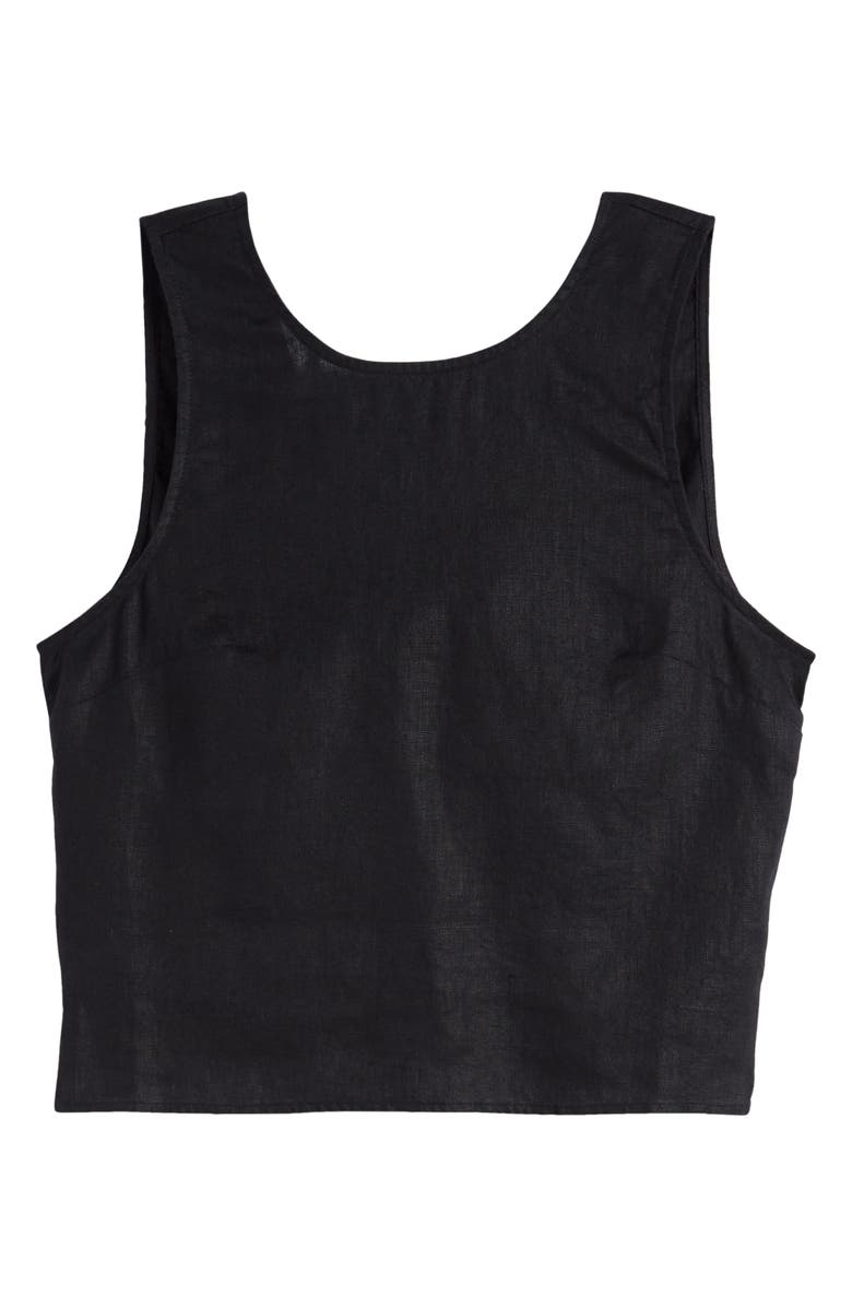 Madewell Tie Back Scoopneck Linen Tank, Alternate, color,