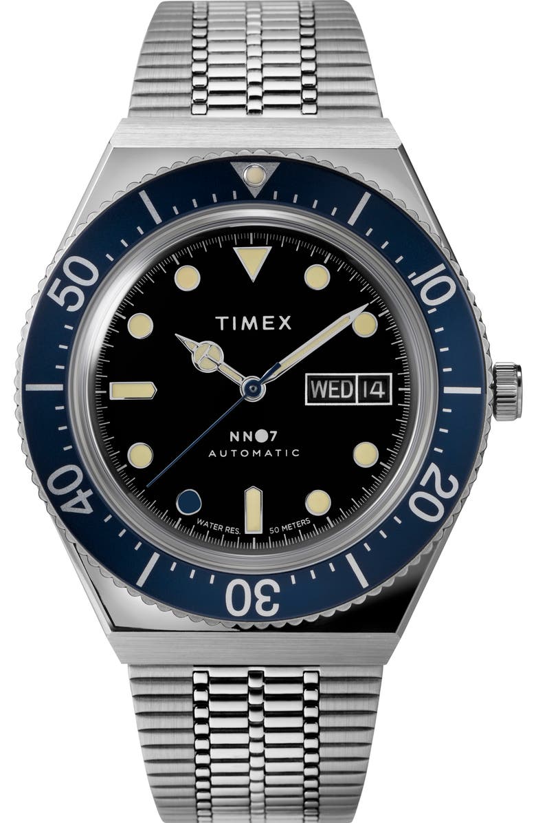 NN07 x Timex M79 Limited Edition Automatic Mesh Strap Watch, 40mm, Main, color, 