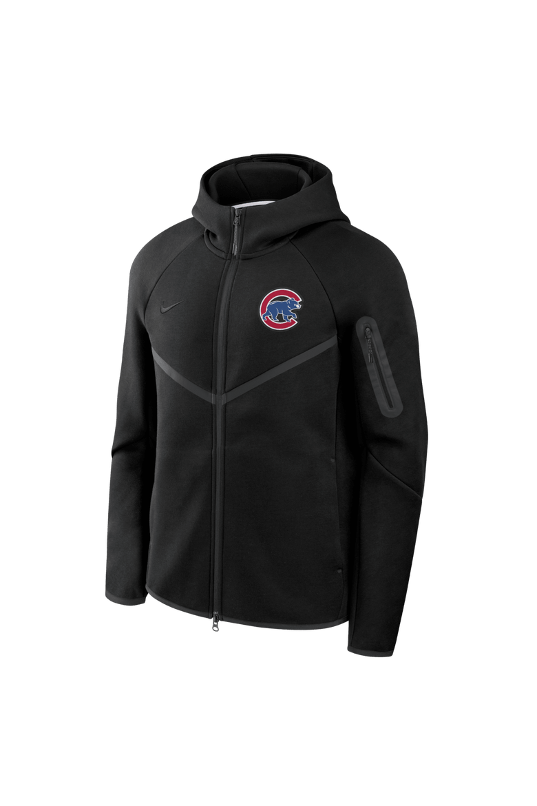Men's Nike Black Chicago Cubs Tech Fleece Raglan Full-Zip Windrunner Hoodie, Alternate, color, Black