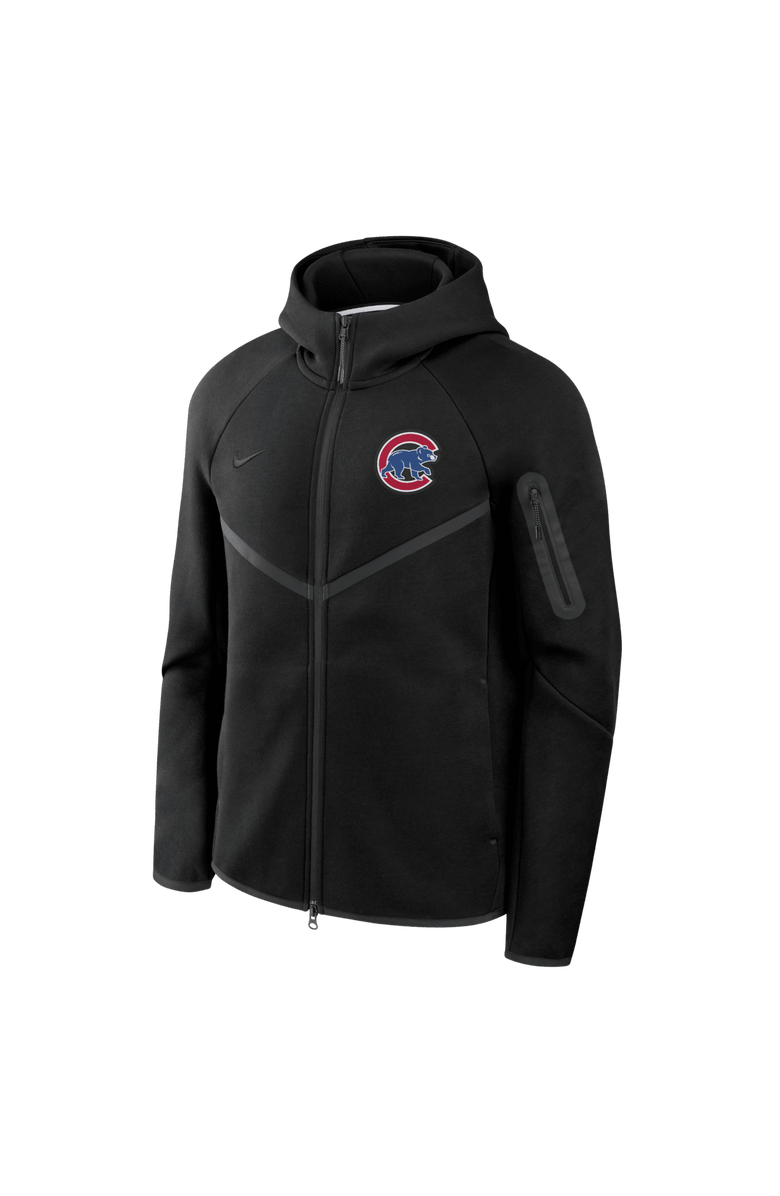Nike Men's Nike Black Chicago Cubs Tech Fleece Raglan Full-Zip Windrunner Hoodie, Alternate, color, Black
