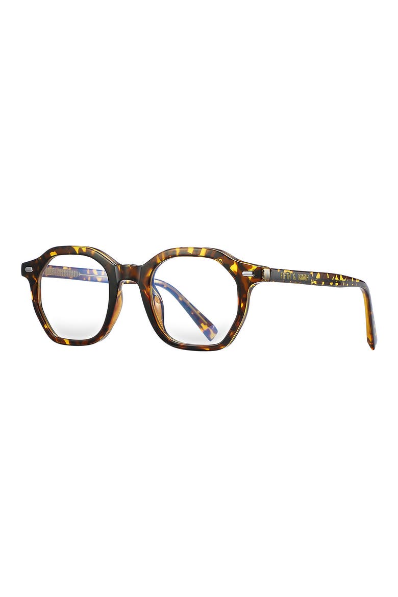 Cameron 48mm Round Blue Light Blocking Glasses, Alternate, color, TORTE/ CLEAR