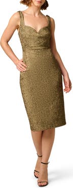 Aidan Mattox Stretch Jacquard Cocktail Sheath Dress