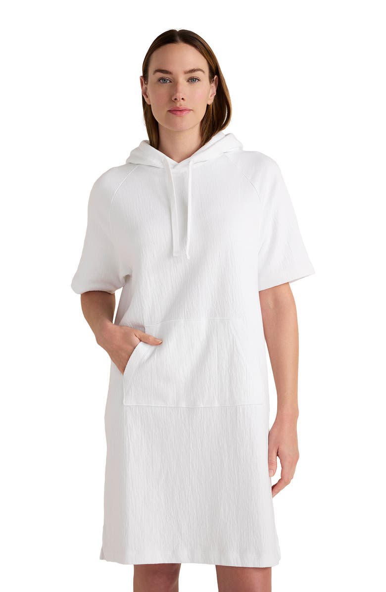 Haven Well Within Cotton French Terry Hooded Dress, Main, color, White