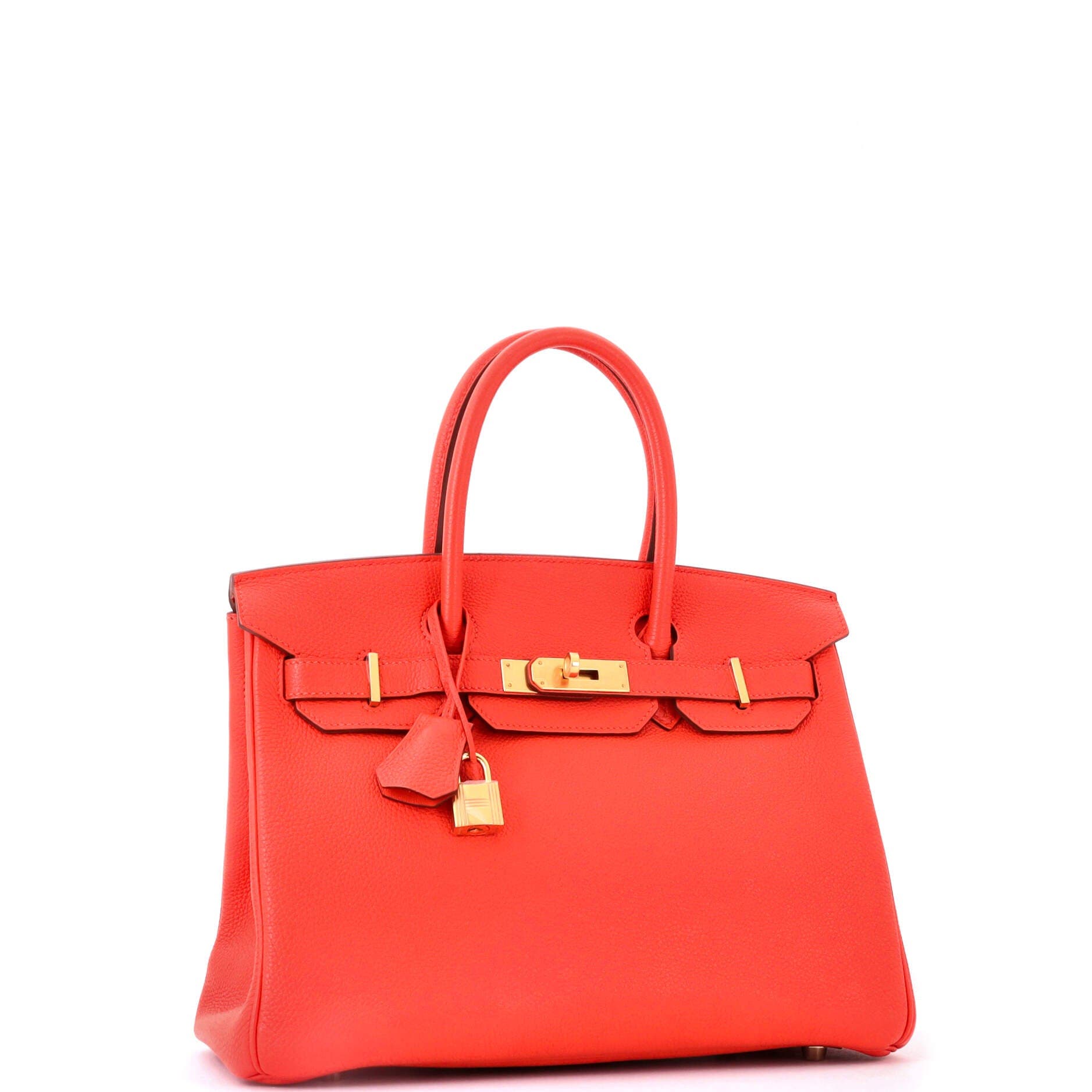 Birkin Handbag Orange Togo with Gold Hardware 30, Alternate, color, Red