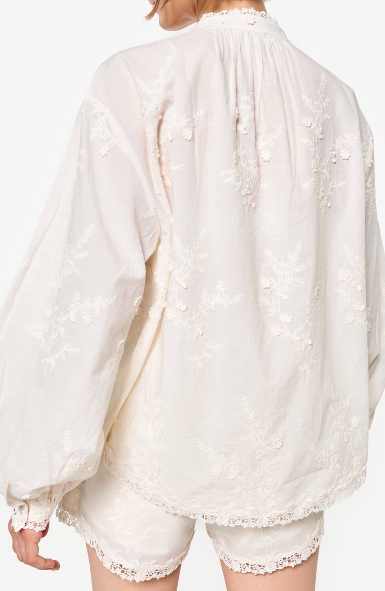 CAMI NYC Palmyra Embroidered Front Button Top, Alternate, color, 