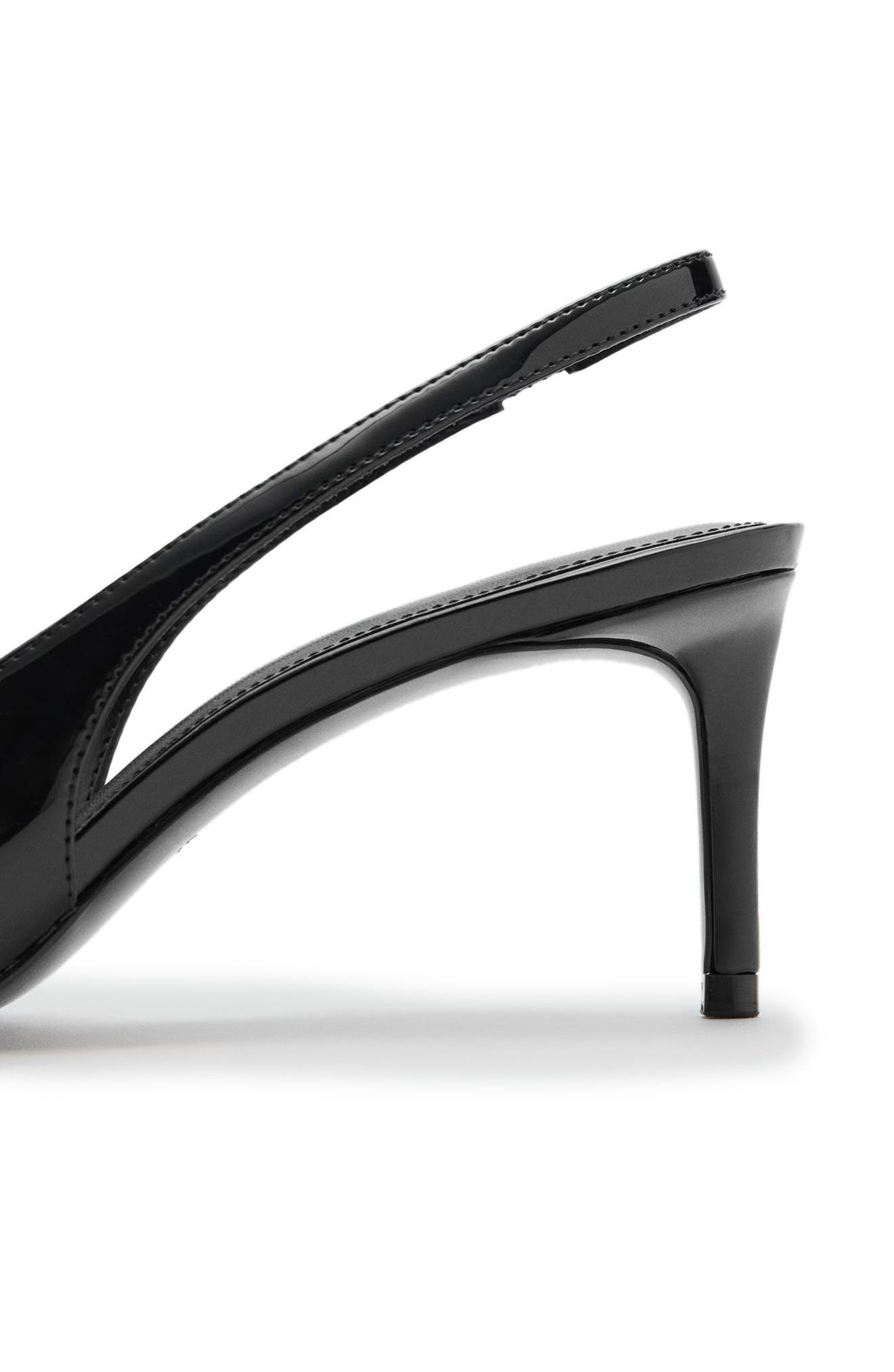 MANGO Pointed Toe Slingback Pump, Alternate, color, Black