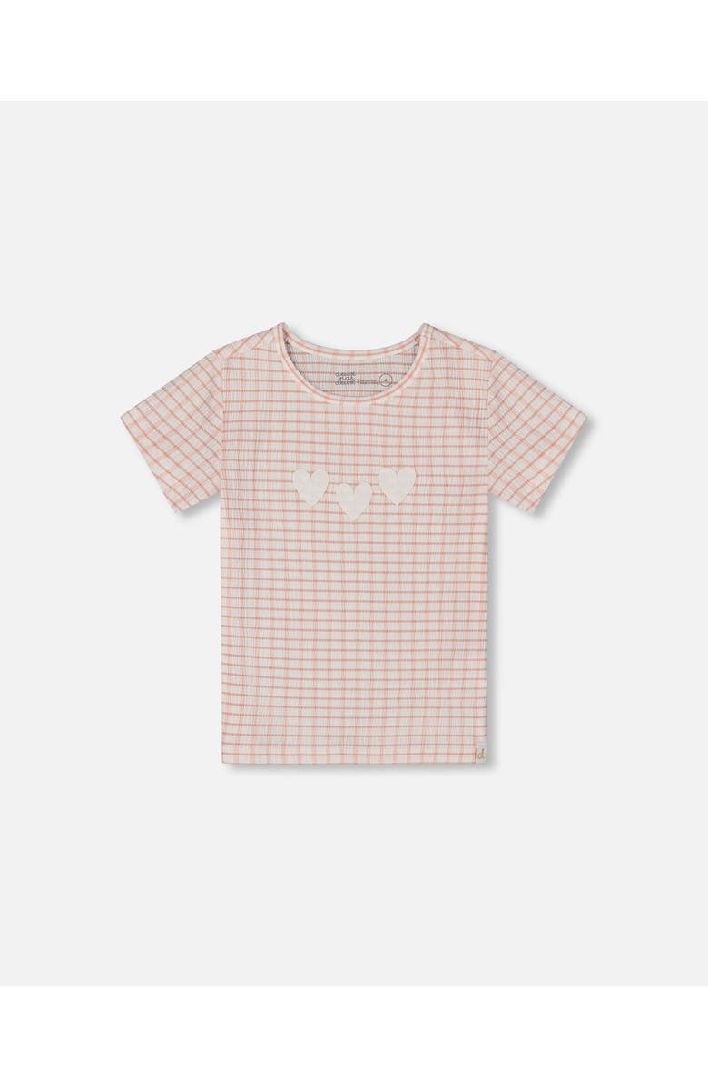 Deux par Deux Little Girl's Crinkle Top With Applique Light Old Pink, Main, color,