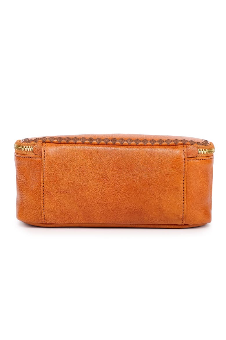 Celosia Genuine Leather Rectangular Jewelry Case, Alternate, color, Caramel