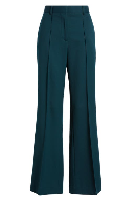Reiss Jade Pintuck Flare-leg Trousers In Blue