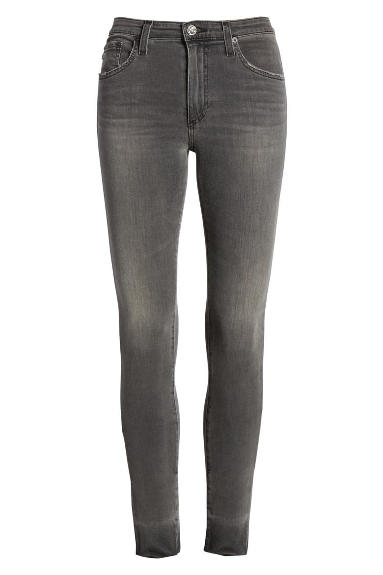 The Farrah High Waist Raw Hem Skinny Jeans, Alternate, color, 12 YEARS-SHADOW ASH