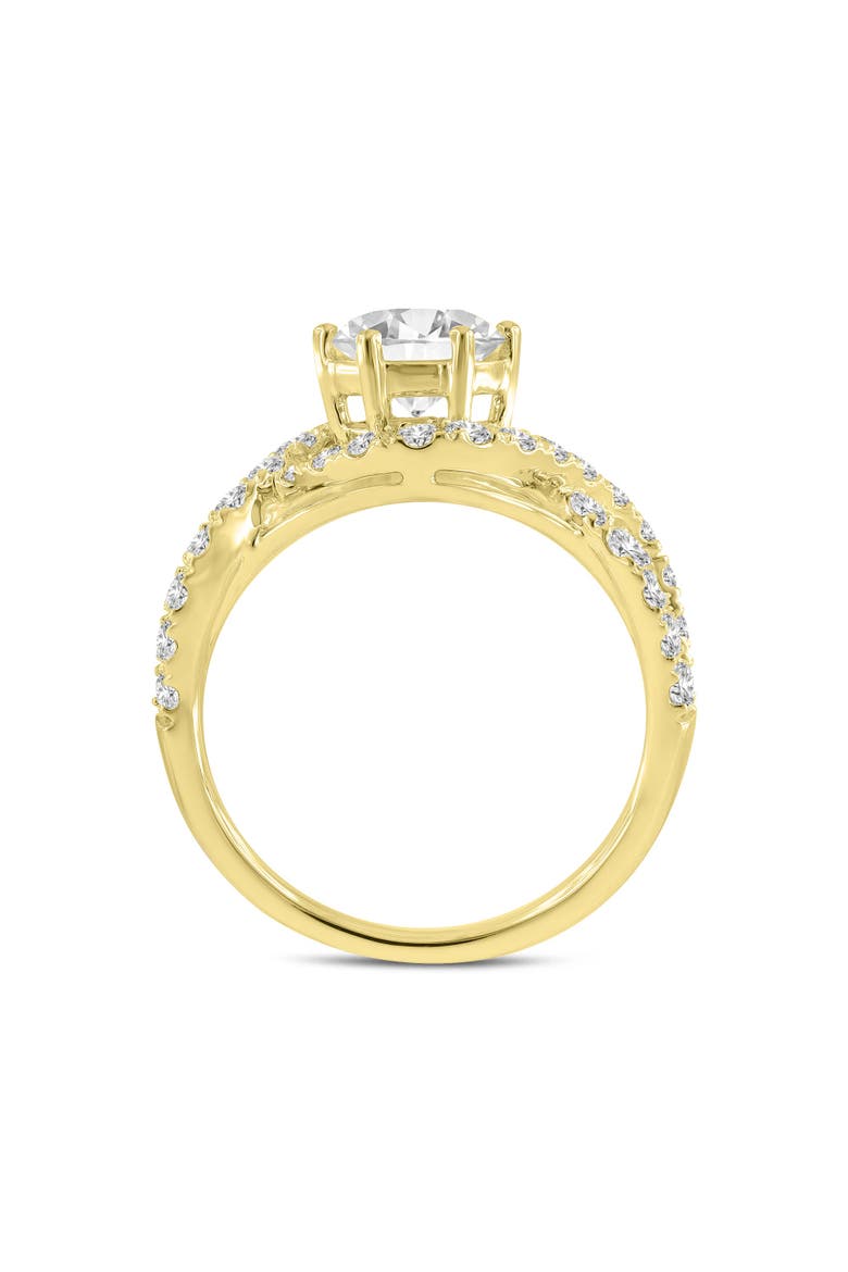 Ondine 14K Yellow Gold Round Cut Lab Grown Diamond Spiral Halo Engagement Ring - 2.0 Ct, Alternate, color, 14K Yellow Gold