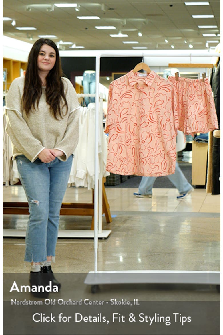 Flower Power Cotton Button-Up Shirt & Shorts Set video