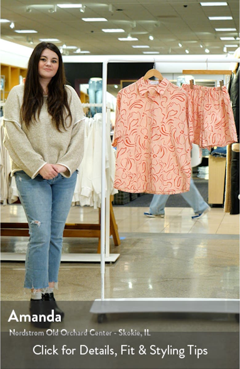 Flower Power Cotton Button-Up Shirt & Shorts Set, sales video thumbnail